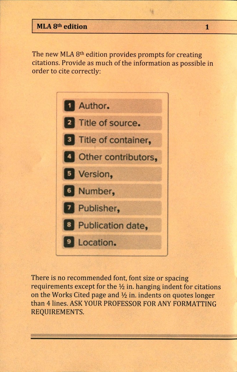 Citing Your Sources - MLA Format - Page 2